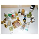 VINTAGE COLOGNE AND BOTTLES AND RAZOR