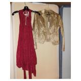 NEW BCBG RED XS DRESS, NEW GOLD BLAZER ORIGINALLY