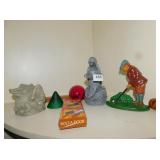 CAST IRON GOLFER, ETC.