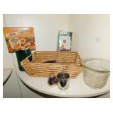 SILVERWARE, GLASS ETCHED LAMP GLOBE ETC.