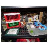 CHRISTMAS DÉCOR, ORNAMENTS, WITH SMALL TOTE ETC.