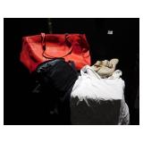 COACH BROWN HEELS SIZE 7.5, RED BAG, CLOGS SIZE