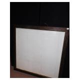 LARGE WOODEN FRAME WITH GLASS, 46" H X 47" W