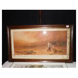 2 FRAMES PICTURES, WOOD FRAMED PICTURE IS 22" X