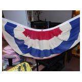 FOUR RED WHITE AND BLUE SWAGS, NO HOLES, SOME ARE