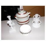 BEAN POT AND MILK GLASS