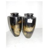 PAIR OF 9" ORIENTAL VASES