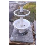 SOLID CEMENT FOUNTAIN 60" H X 40" SQUARE BASE