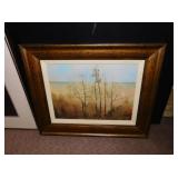 TWO FRAMED SCENIC PICTURES, LARGER: 22.5" H X 27"
