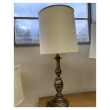 STIFFEL BRASS LAMP 37" H W/ SHADE