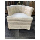 ROLLING ARMCHAIR CREAM UPHL. 26" H X 29" WIDE