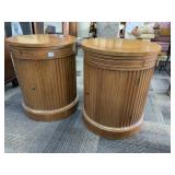 THOMASVILLE ROUND LAMP TABLE SINGLE DOOR 24" H X