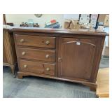 PINE CHEST 3 DRAWER 1 DOOR 31" H X 48" W X 19" D