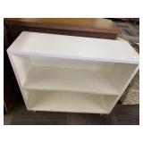 PAINTED WHITE BOOKCASE 2 SHELF 28" H X 30" W X