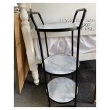 THREE TIER STAND METAL HANDLES 31" H X 12" ROUND