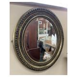 OVAL BEVELED MIRROR DAMAGE ON FRAME