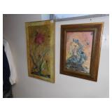 5 ASSORTED PRINTS, INCL. BIRD NEEDLE WORK