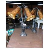 FIGURAL LAMPS W/ 2 SHADES 17" H