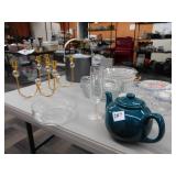 TEA POT CASSEROLE, CANDLE HOLDERS ETC.