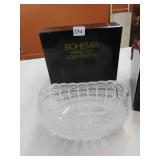 CRYSTAL BOHEMIA HAND CUT BOWL 7.5" W X 4" H W/