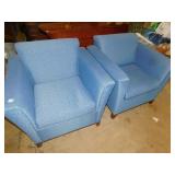 ARMCHAIRS BLUE TWO TONE 34" W X 30" D X 32" H -