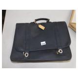 COACH BLACK BRIEFCASE AND BURLAP TOTE