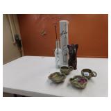 BOTTLE LIGHT GERMANY W/ BOX, BUST AND POTTERY