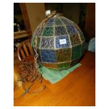 1950 GLASS LAMP WITH CHAIN 18" H X 16" W -