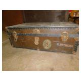 TRAVEL TRUNK 36" X 21" D X 13" H - LEATHER