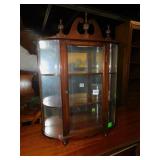 27" H X 19"WIDE MAHOGANY MIRRORED BACK CURIO