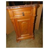 VICTORIAN WALNUT MARBLE TOP/ 1 DOOR 1 DRAWER,
