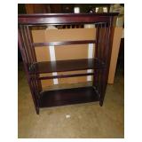 MAHOGANY FINISH 3 SHELF - 34" H X 24" X 12" D