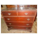 MAHOGANY 5 DRAWER DRESSER W/ BRASS HARDWARE 40" W