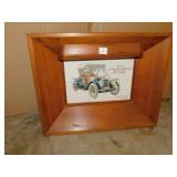 CAR TILES W/ LIGHTS 17.5" X 22" WALNUT FRAME