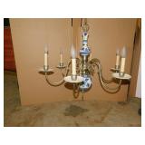 BLUE, WHITE PEWTER FINISH - 6 ARMS 20" H X 22"