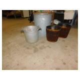 GALVANIZED CAN, BOTTLE STERLIZER,2 WASTE CANS