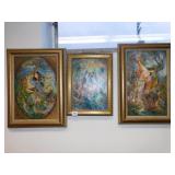THREE FRAMED MYSTERIOUS WOMEN ON CANVAS (2) - 18"
