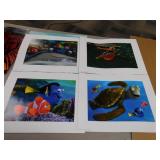 DISNEY NEMO 4 PRINTS IN HOLDER TO FRAME 11" X 14"