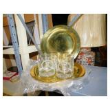 BRASS CHARGERS MONO K ROCKS GLASSES