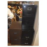THREE FILE CABINETS