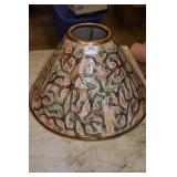 UNIQUE SHADE 19" W X 13" H BRONZE FIGURES