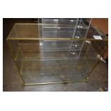 GLASS DISPLAY W/ BRASS TRIM