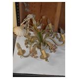 METAL FLOWER DESIGN CHANDELIER 17" H X 19" W