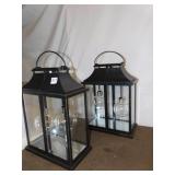 PAIR OF BATTERY OP LANTERNS 17" H X 12" W