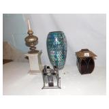 MIRRORED VASE, SMALL LANTERN