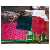 INDIAN OUTFIT AND SILK SCARVES, GREEN OUTFIT