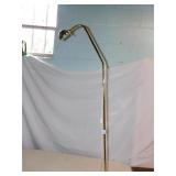 GOLD COLORED FLOOR LAMP, CRACKED AROUND PLUG BASE