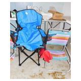 FOLDING CHAIR AND 2 BEACH CHAIRS