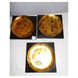 WALL ART PLATES SET OF 3; 8.5" SQ