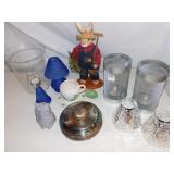 CANDLE HOLDERS, COVERED SECTIONAL DISH W/ LID,